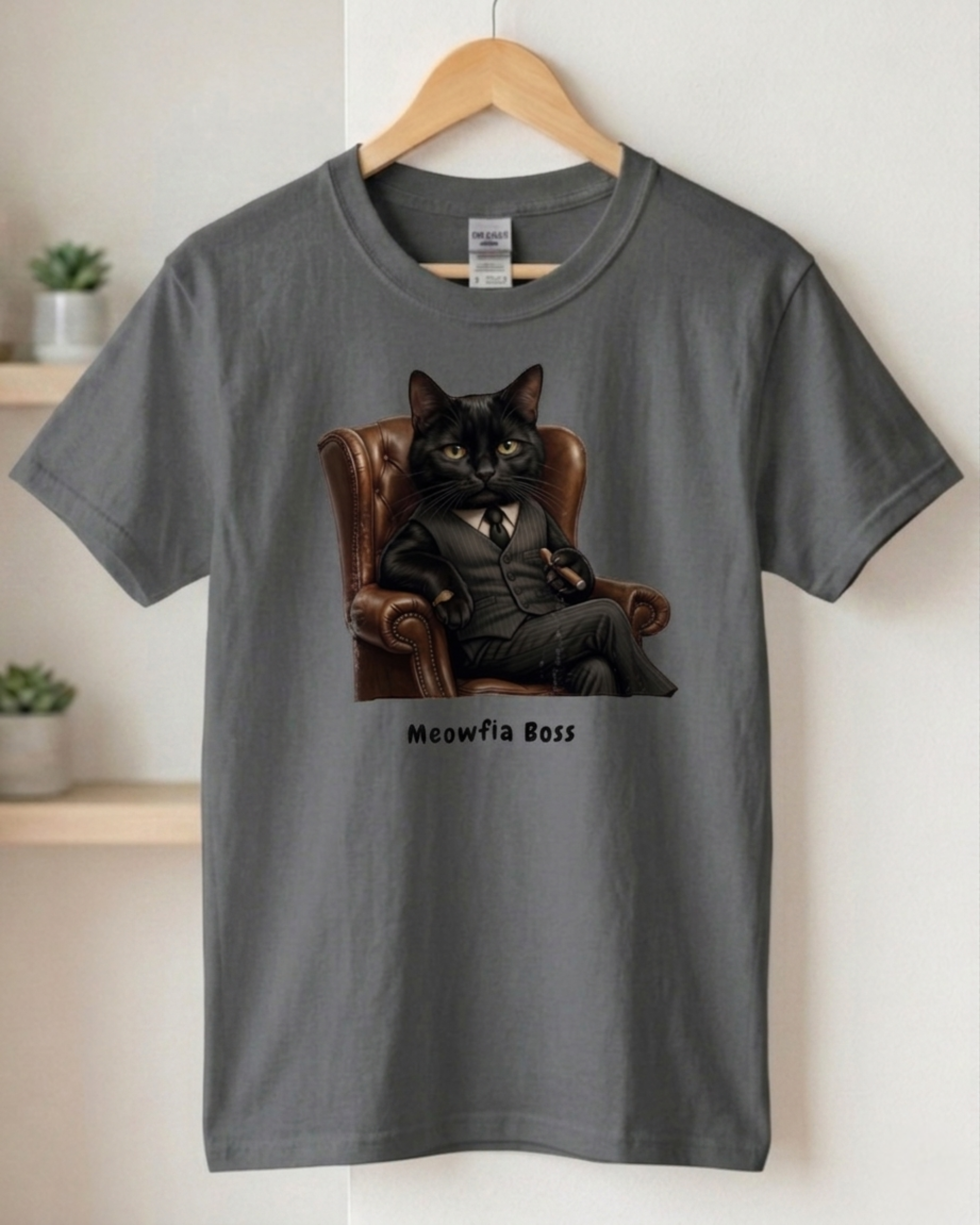 Cat in a Chair T-Shirt — "Memento Mori" Black Cat Portrait Tee - Image 2