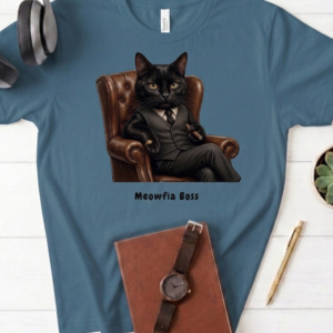 Cat in a Chair T-Shirt — "Memento Mori" Black Cat Portrait Tee